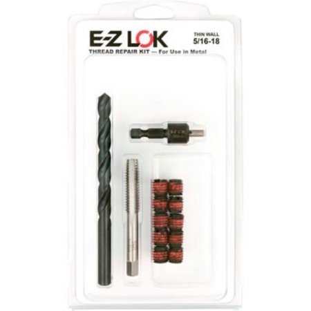 E-Z LOK Thread Repair Kit, Self Locking Thread Inserts, 5/16"-18x7/16"-14, Steel EZ-310-5